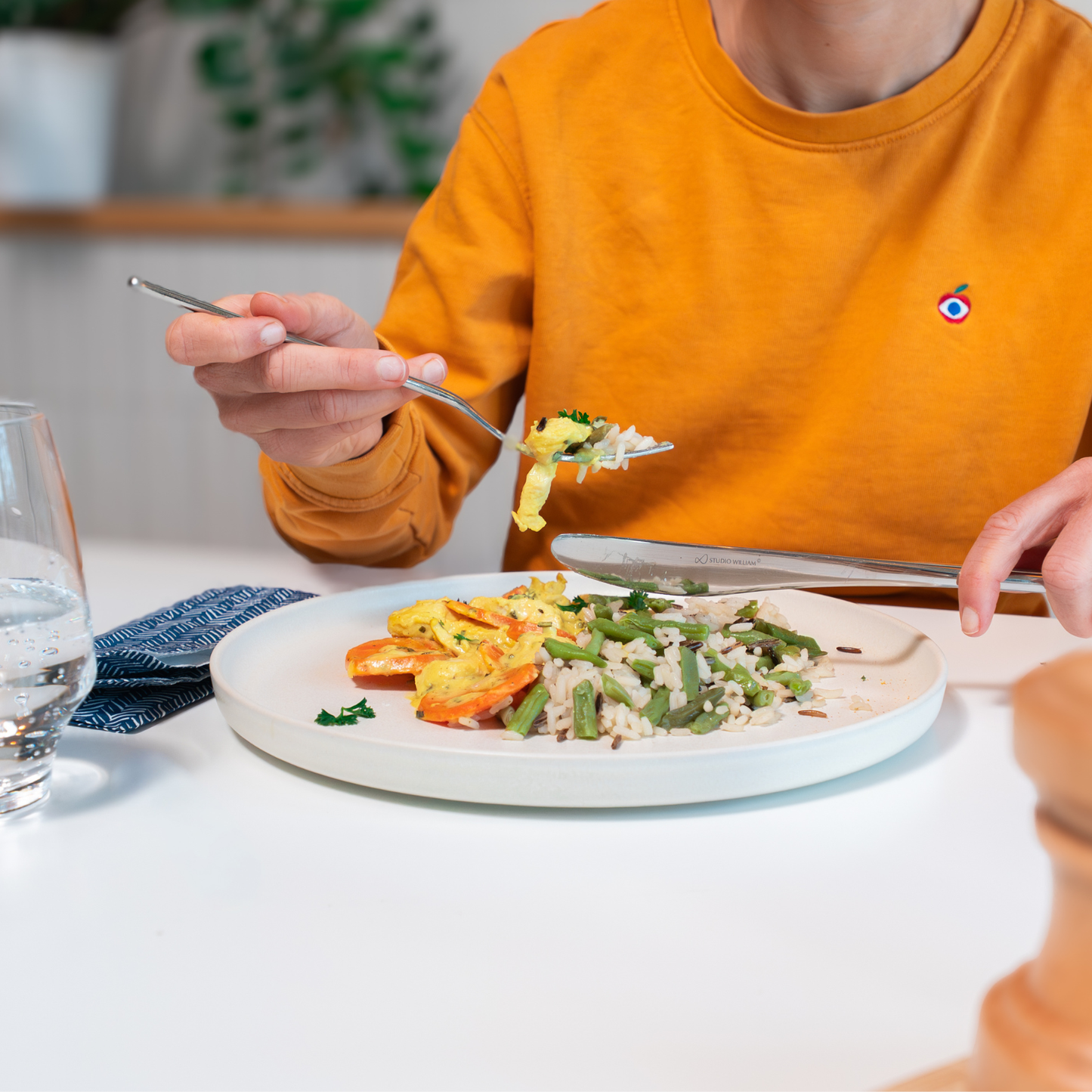 Poulet sauce Café de Paris, riz sauvage et haricots - Famille 4 pers.
