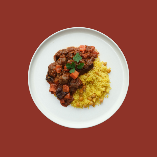 Tajine de bœuf aux pruneaux et couscous - Famille 4 pers.