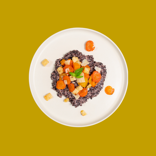 Risotto vénéré et légumes d'hiver caramélisés