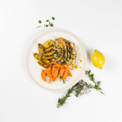 Dinde chimichurri, carottes et pommes grenailles - Famille 4 pers.