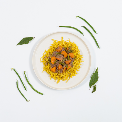 Boeuf coréen, légumes croquants et nouilles de mie - Famille 4 pers.