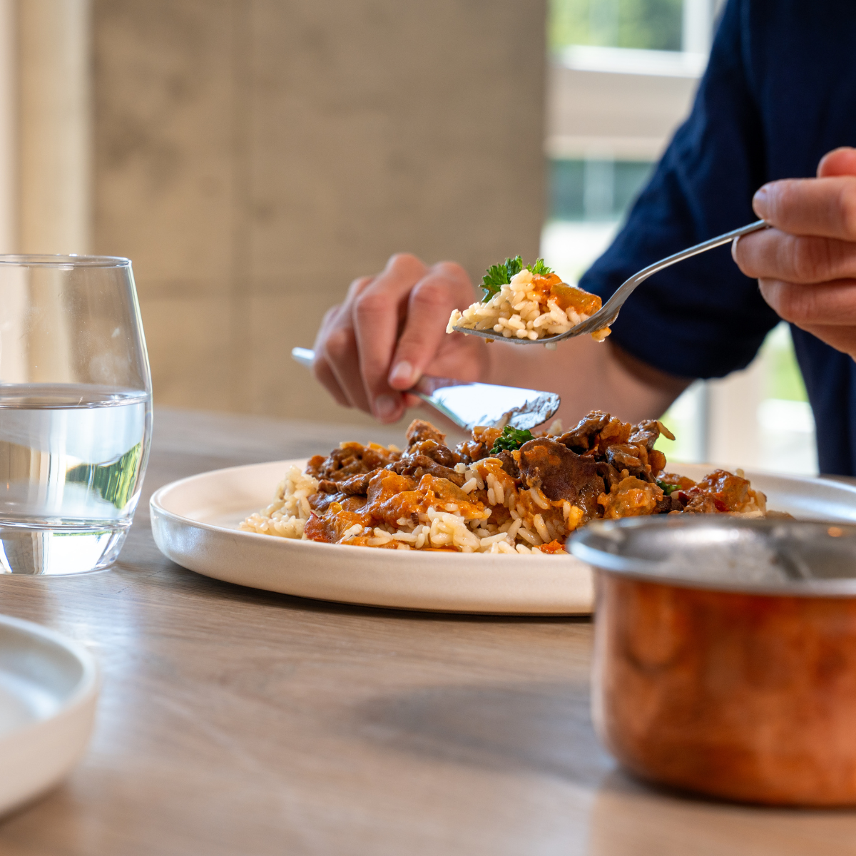 Boeuf Stroganoff & riz pilaf aux carottes  - Famille 4 pers.