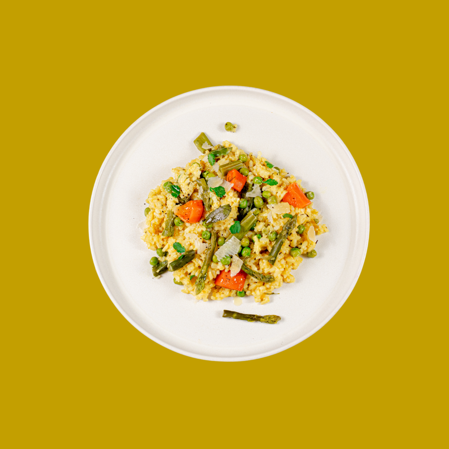 Risotto printanier, asperges et légumes du marché - Famille 4 pers.